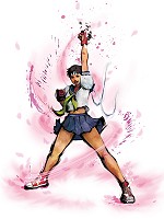 Sakura Konzeptzeichnung, im gleichen Tuschestil, der auch im Spiel zum Einsatz kommt